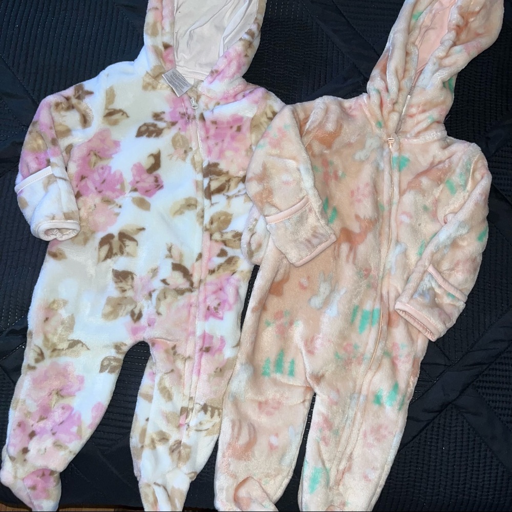 Baby girl winter footed one pieces
